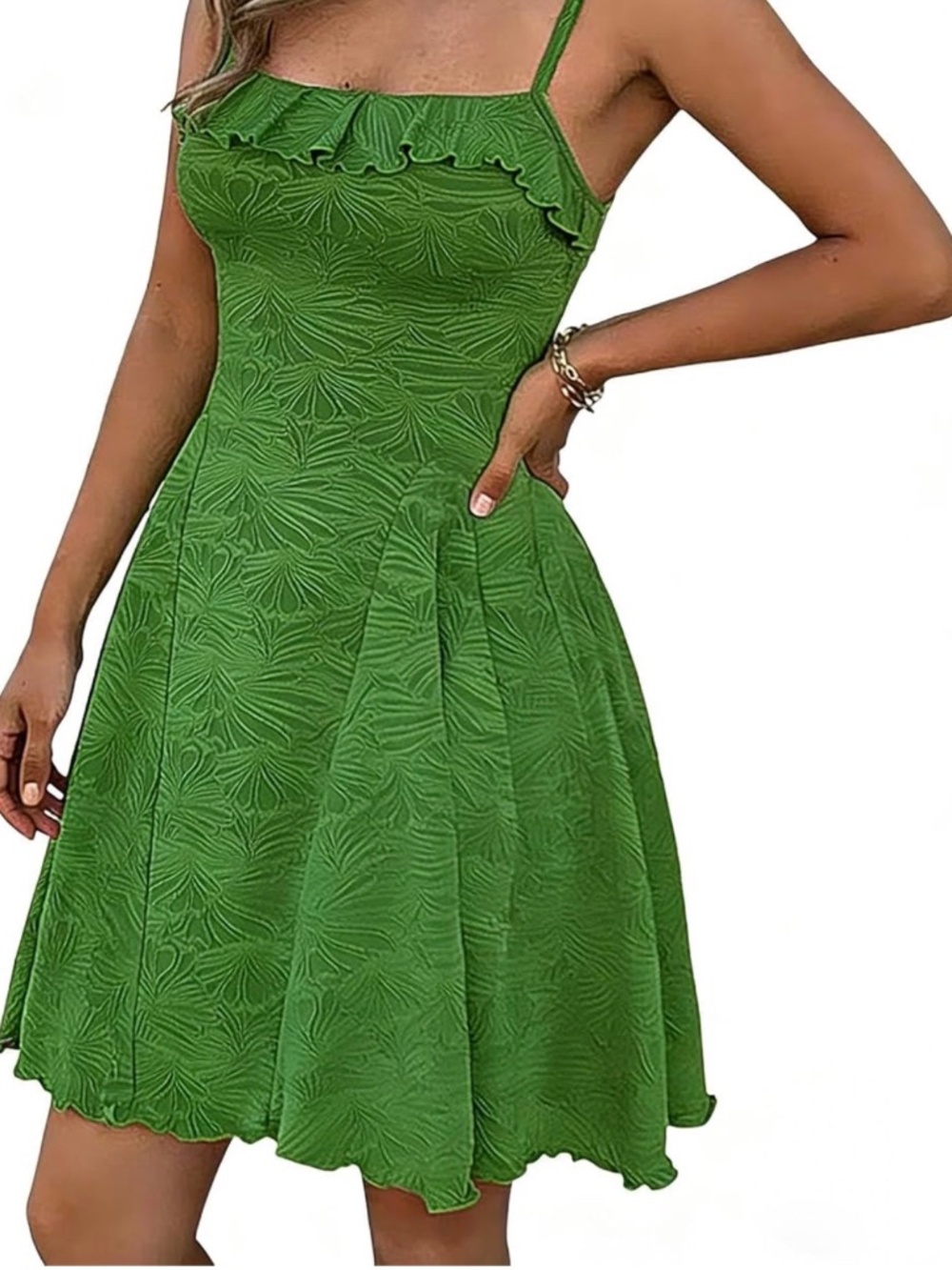 Women Spaghetti Straps Dress Green